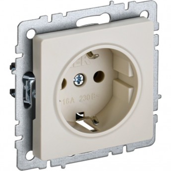 Розетка 1-местная с заземлением с защитными шторками IEK BRITE 16А РС14-1-0-БрКр бежевый - BR-R14-16-K10 Розетка 1-местная с заземлением с защитными шторками IEK BRITE 16А РС14-1-0-БрКр бежевый - BR-R14-16-K10