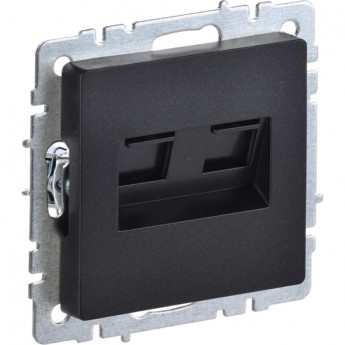 Розетка двойная IEK BRITE RJ11+RJ45 кат.5E РК/Т12-БрЧ черный - BR-KT20-O-1-K02 Розетка двойная IEK BRITE RJ11+RJ45 кат.5E РК/Т12-БрЧ черный - BR-KT20-O-1-K02