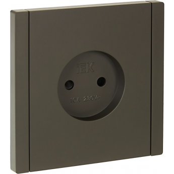 Розетка IEK FORTEPIANO без заземления, с защитными шторками, винтовое крепление, 10А FP317 серый FP-R13-10-K03